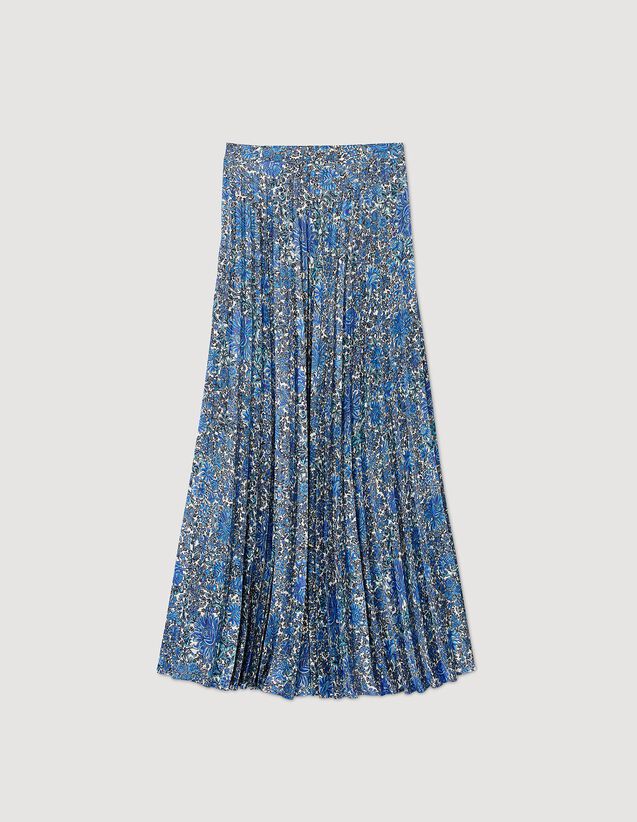 Floaty floral maxi skirt Blu / White US_Womens