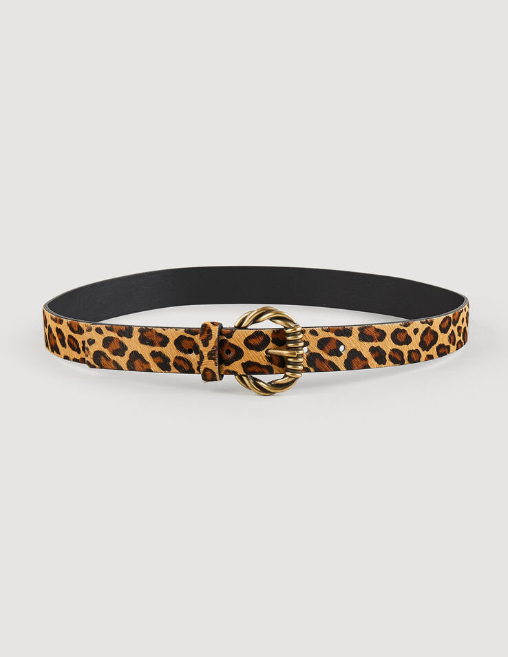 Sandro Wide leather leopard print belt. 1