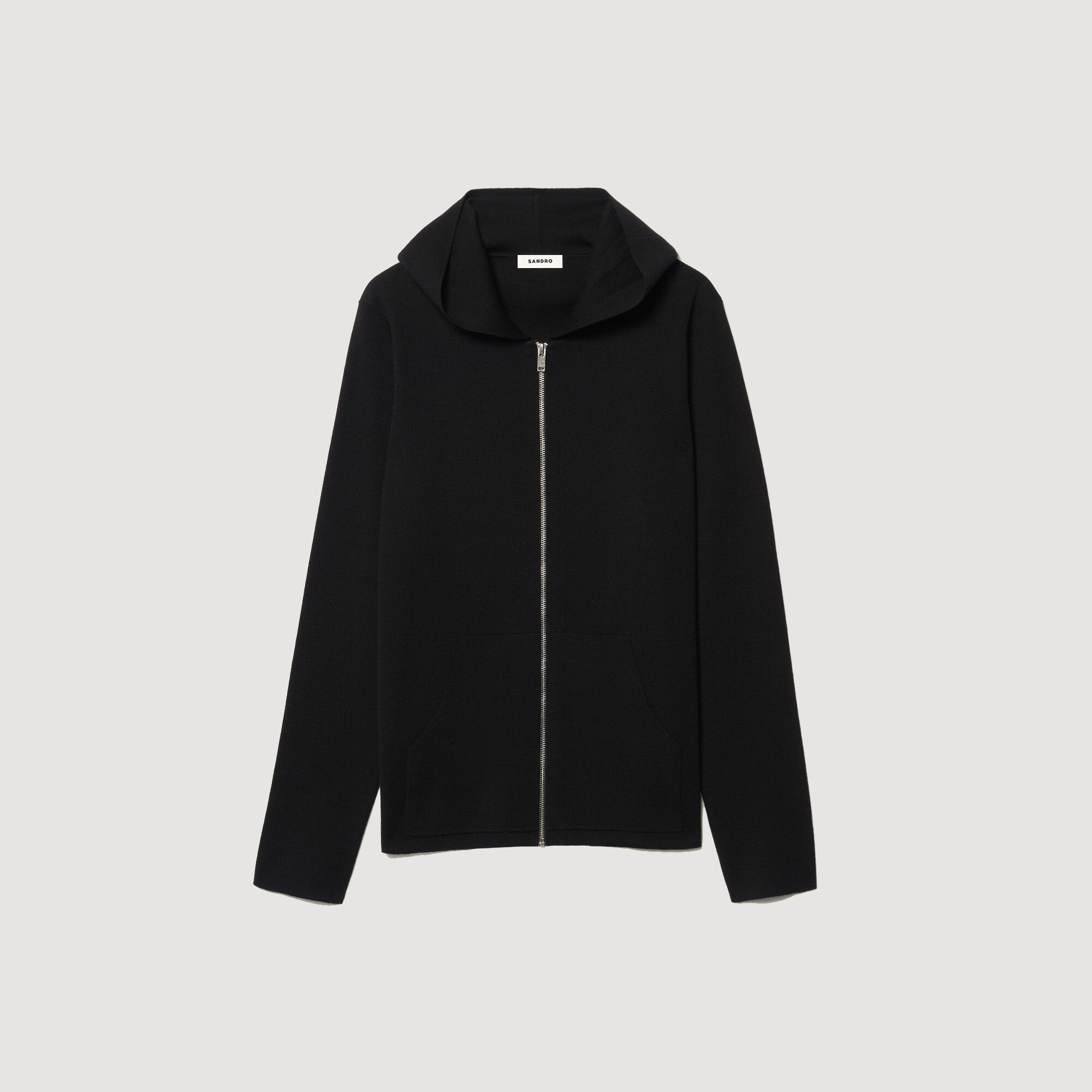 Zipped cardigan with hood