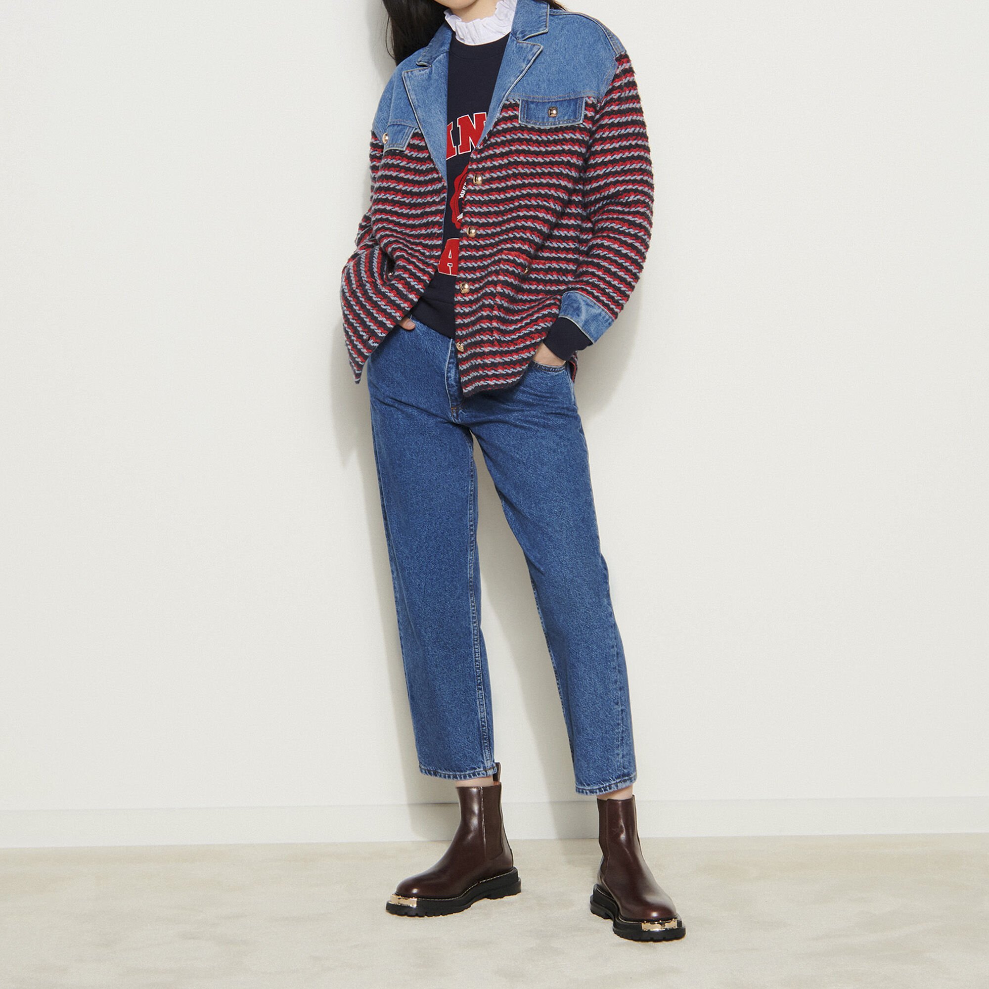 sandro tweed cardigan