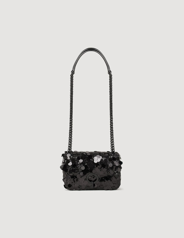 Sandro Paris logo-print Leather Wash Bag - Black