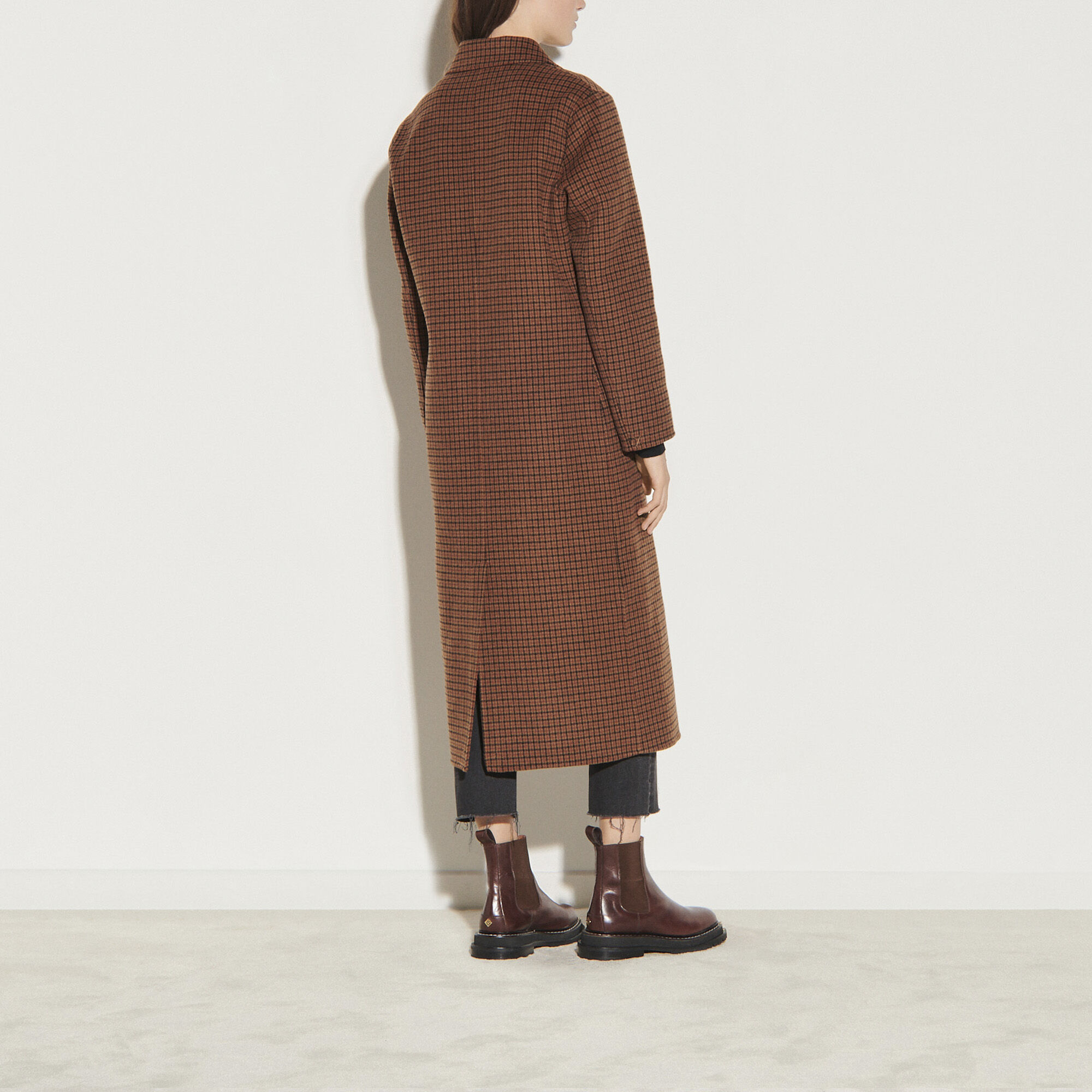 sandro black wool coat