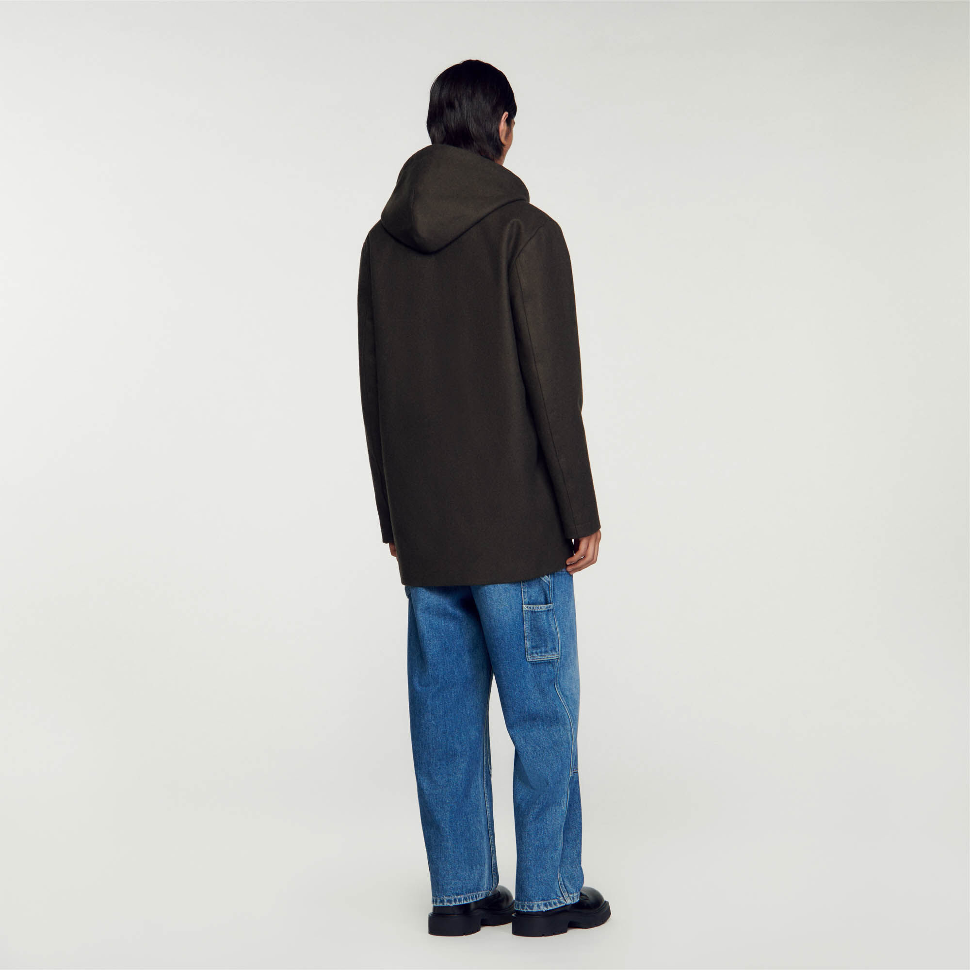 Wool Coat Hooded coat Sandro Paris