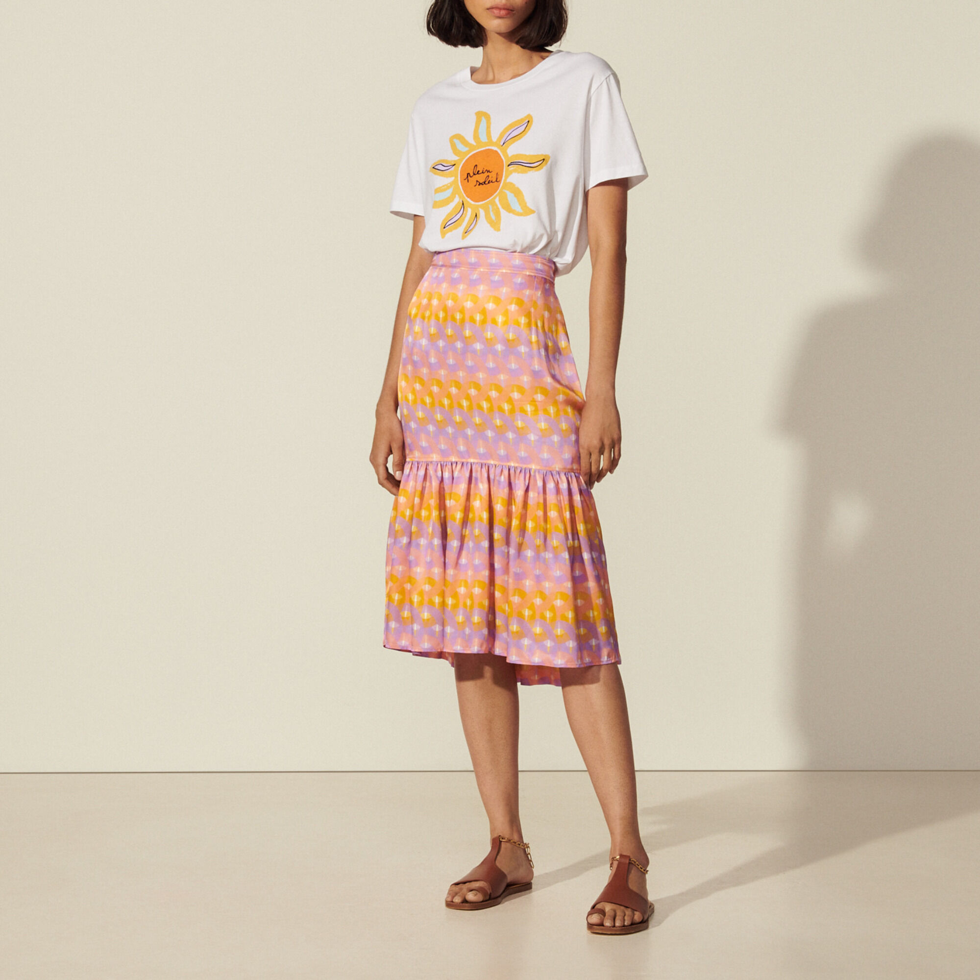 Long printed skirt - Skirts | Sandro Paris