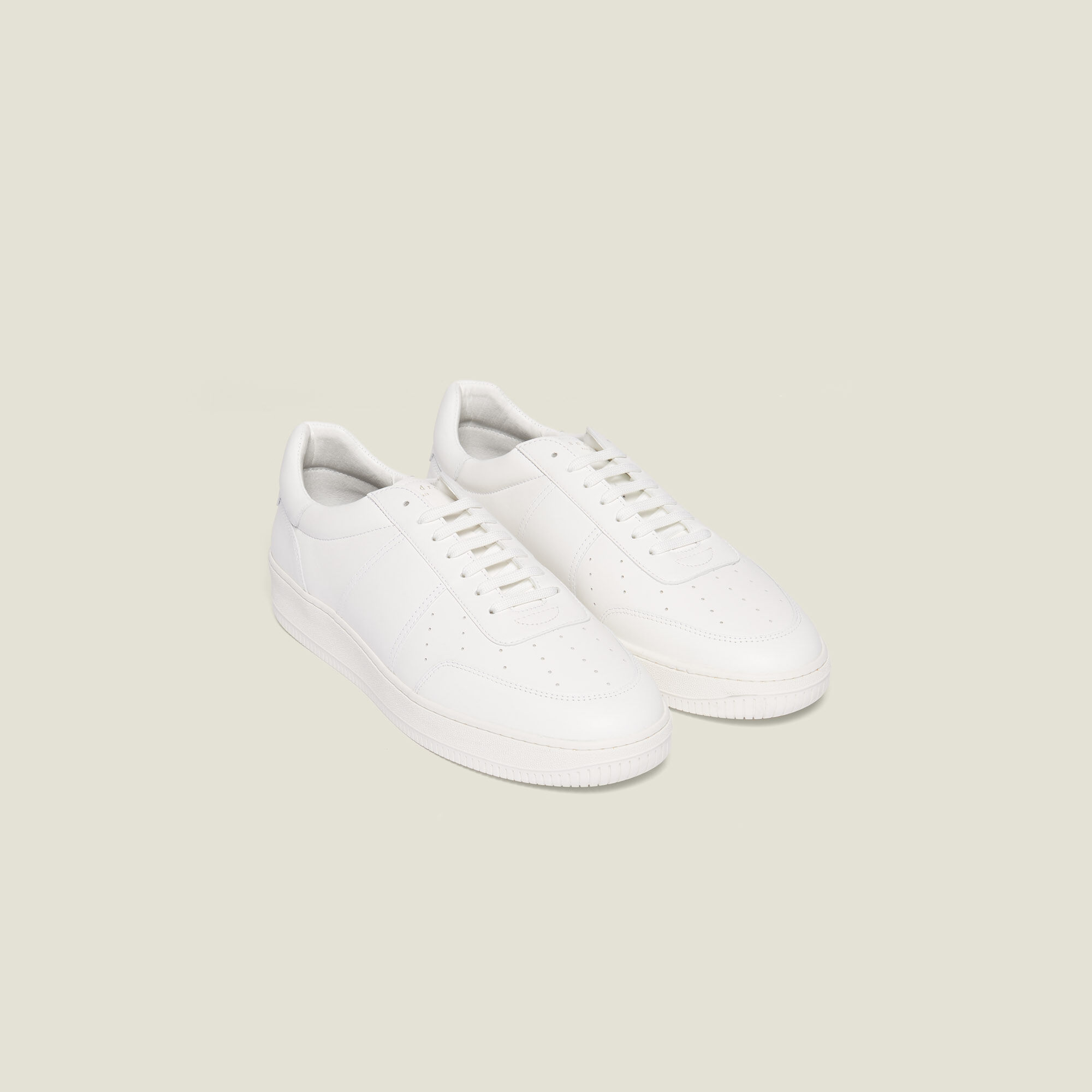 Plain leather sneakers - Shoes | Sandro 