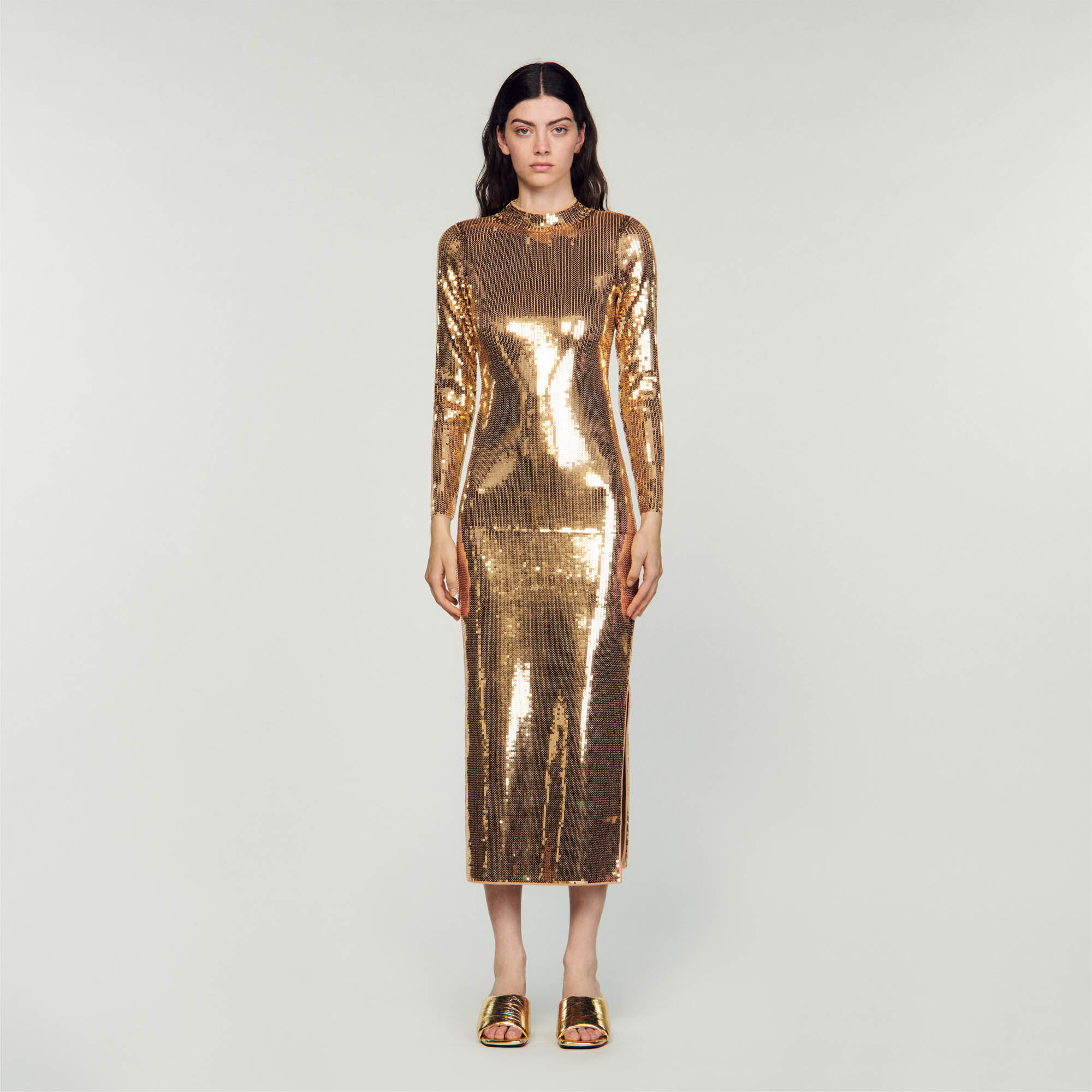 Sandro gold dress on sale