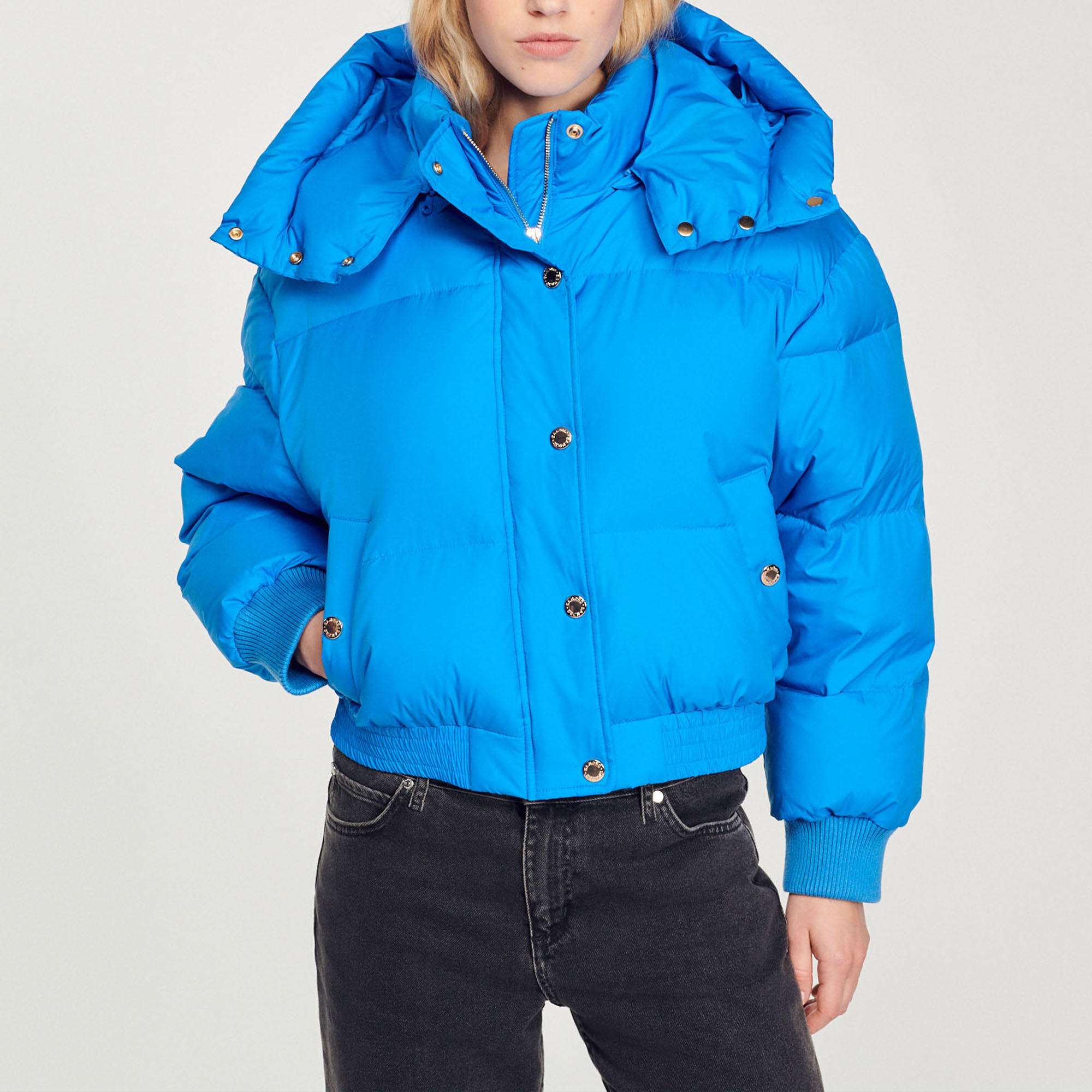 Lively Short padded jacket with hood Coats Jackets Sandro Paris