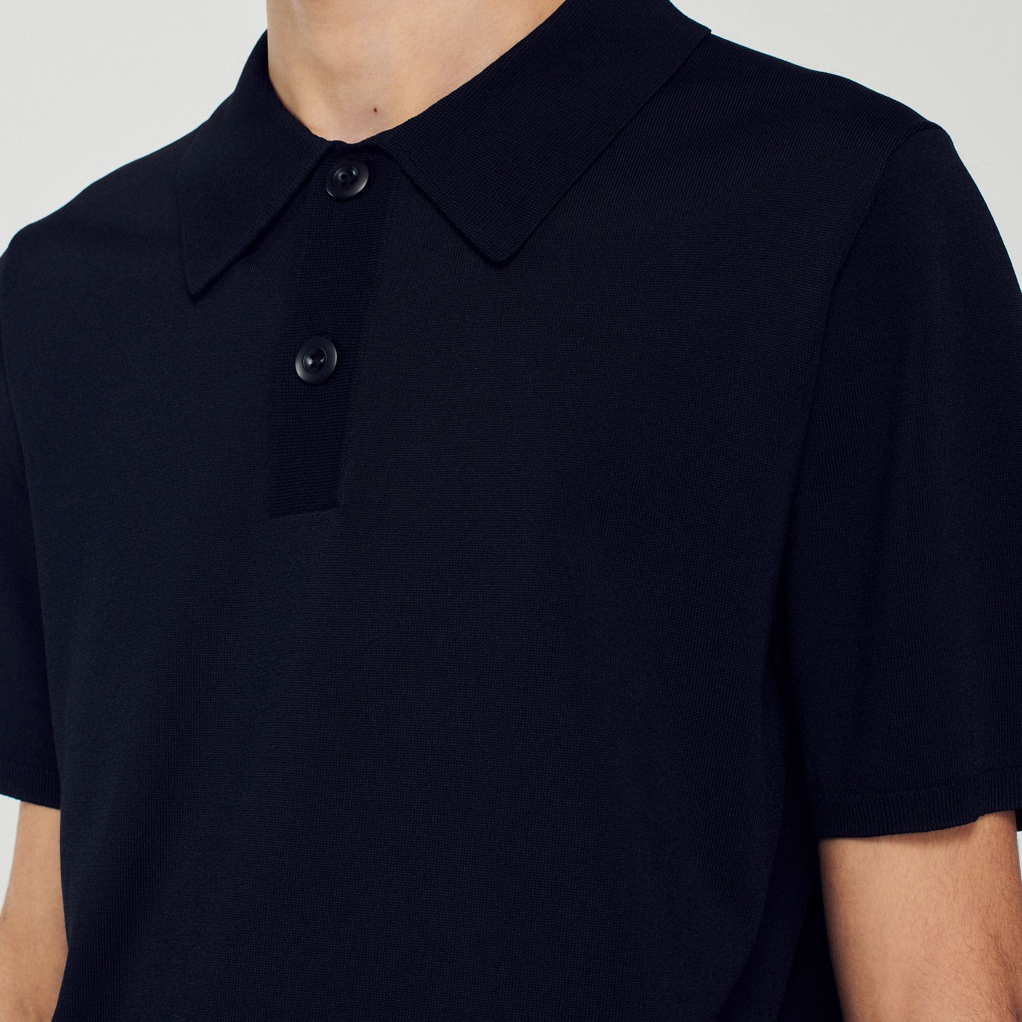 Pablo Short-sleeve knitted polo shirt - Sweaters | Sandro Paris