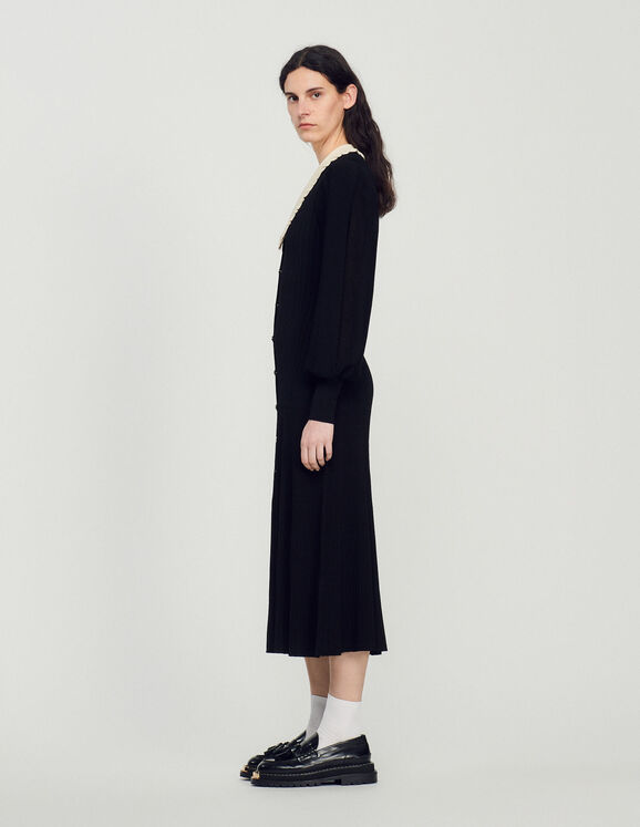 Dorothy Long dress with long sleeves - Dresses | Sandro Paris