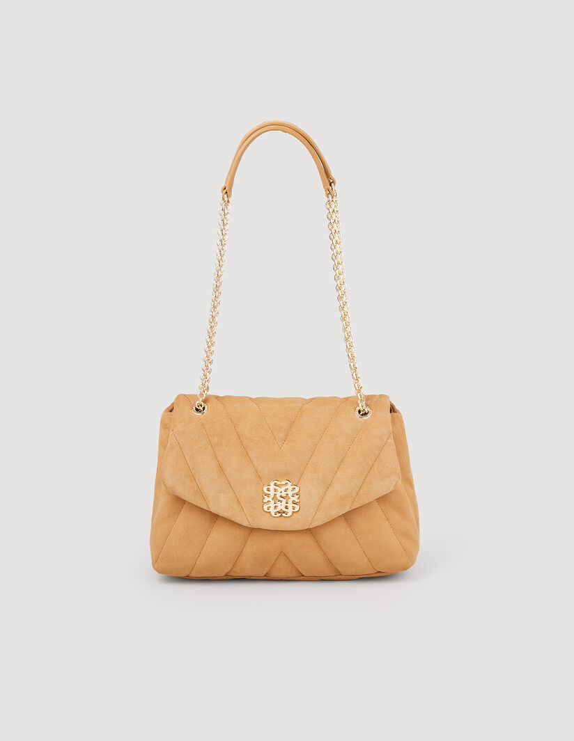 Sandro Mila Quilted suede leather bag