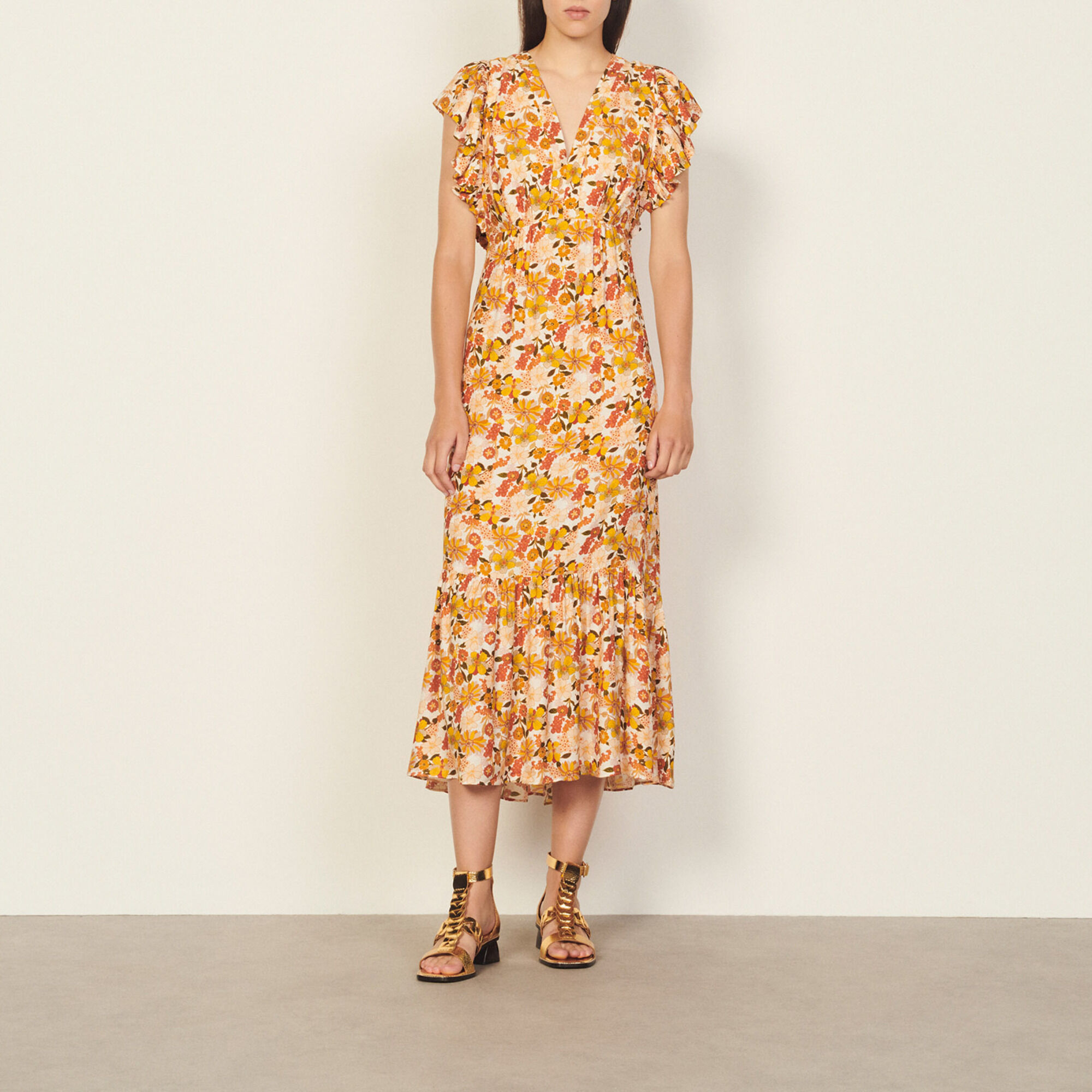 Sandro top robe orange