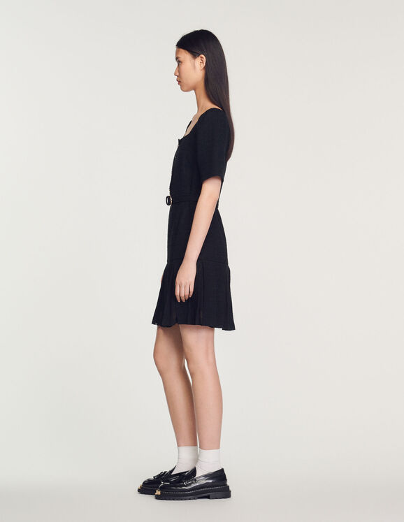 Elsana Short tweed dress - Dresses | Sandro Paris