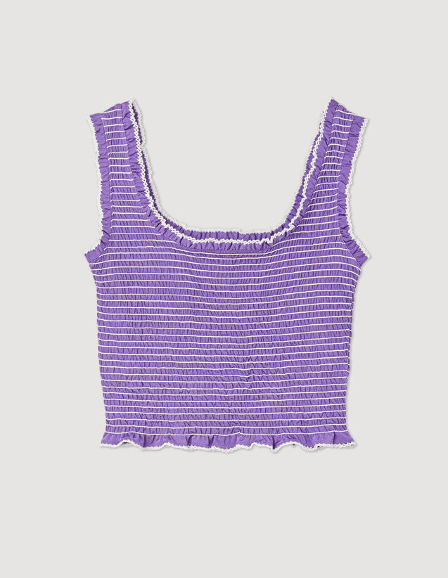 Sandro Smocked cropped tank top Login to add to Wish list. 2
