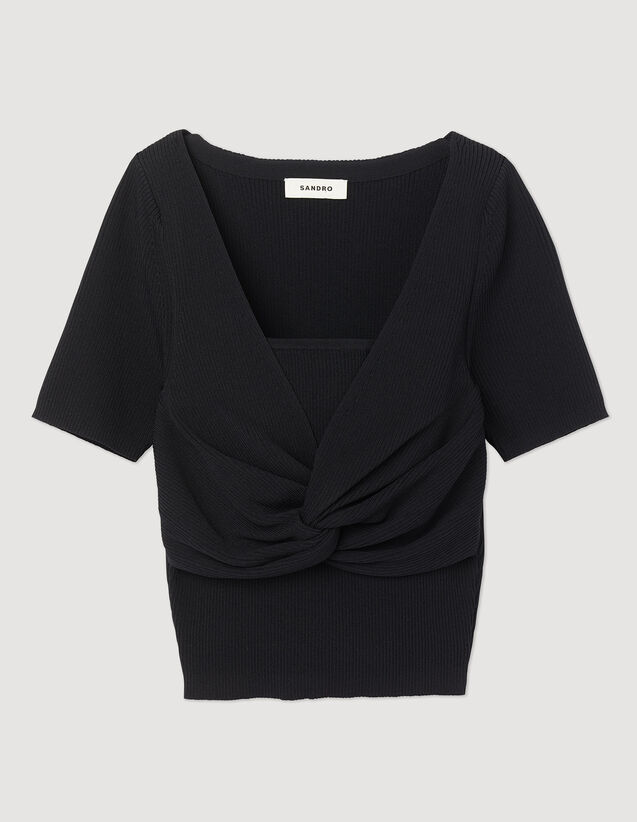 Sandro Tied cropped sweater Login to add to Wish list. 2