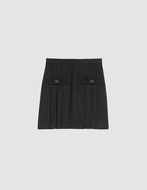 Rebeca Short skirt with stitched pleats - Skirts | Sandro Paris