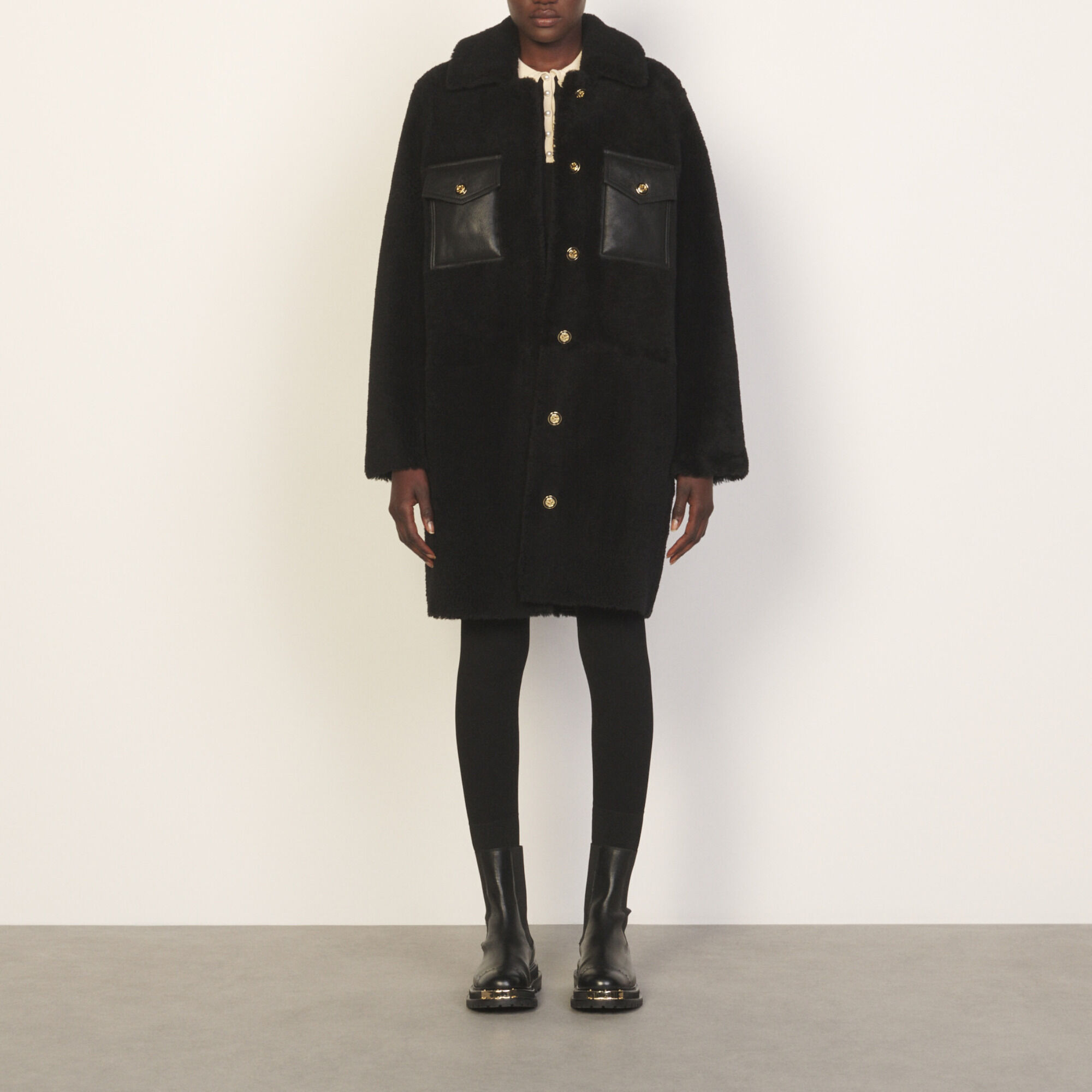Sandro paris top shearling jacket