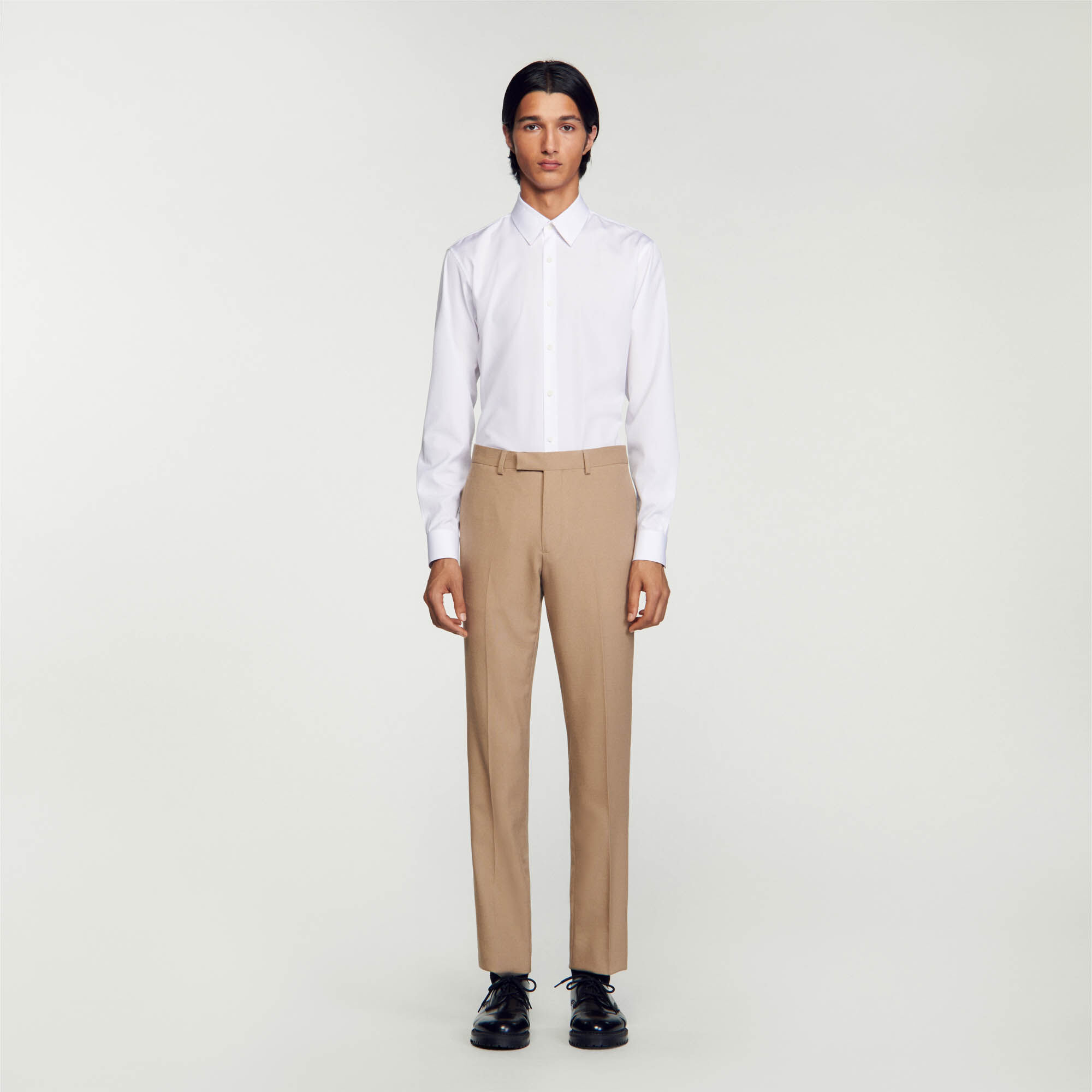 River Island Textured Suit Trousers in Natural for Men | Lyst