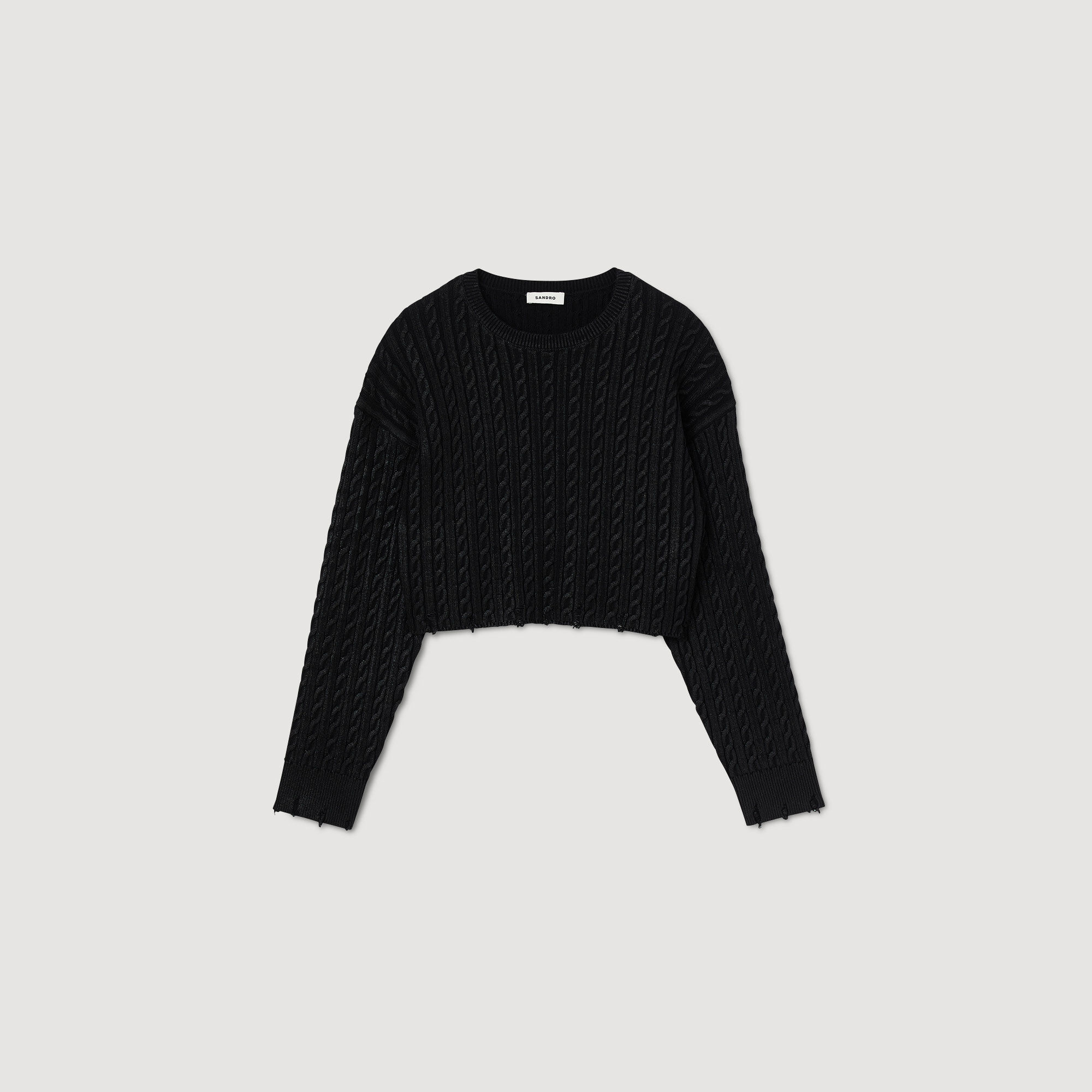 Wolly Cropped knit sweater - Sweaters & Cardigans | Sandro Paris