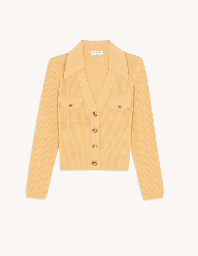 Sandro Knitted cardigan with polo neck. 1 Sandro Knitted cardigan with polo neck. 1