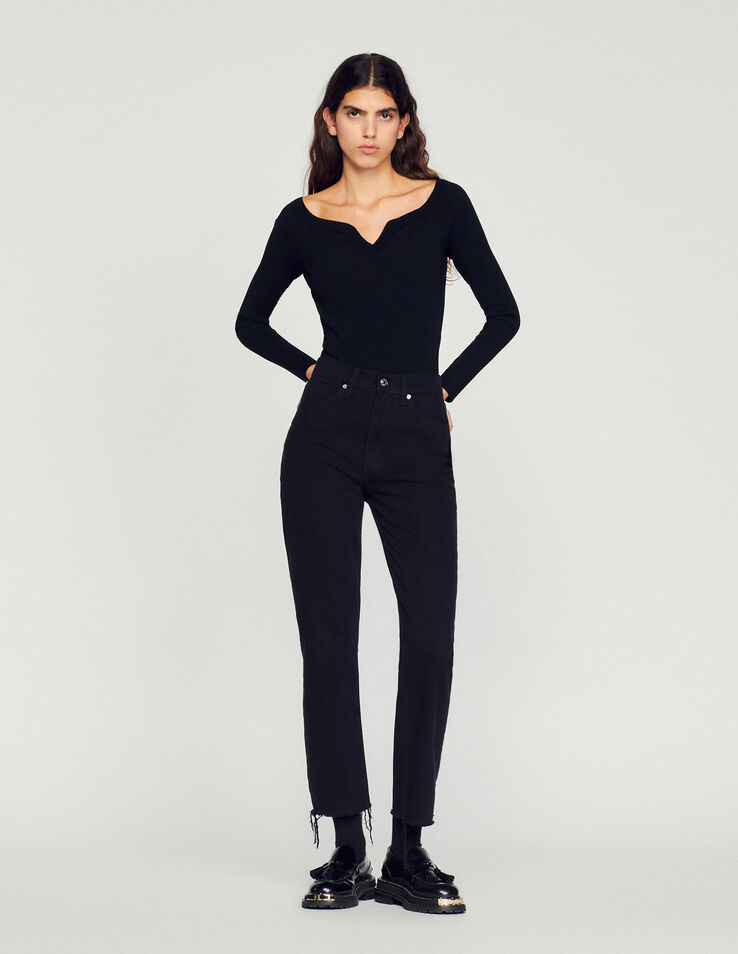 Sandro Knit bodysuit with sweetheart neck. 1