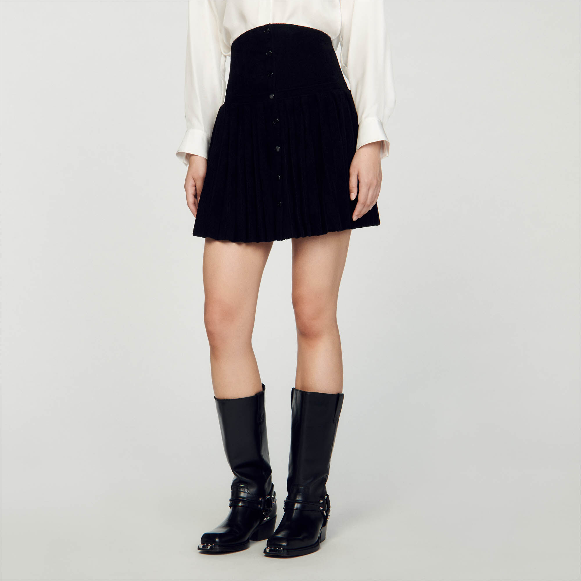 Yani Short velvet knit skirt Skirts Sandro Paris