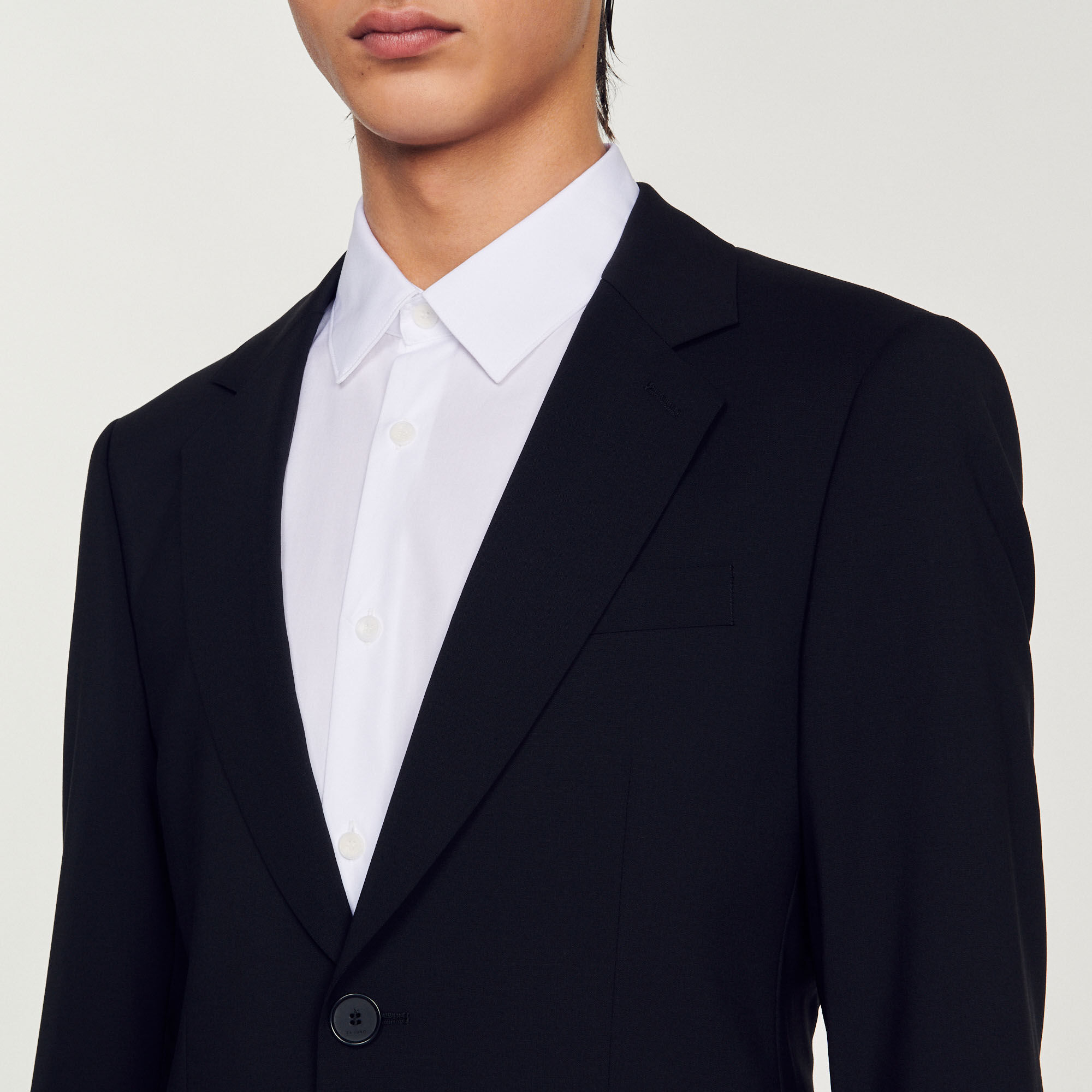 Black Virgin wool suit jacket - Suits & Blazers | Sandro Paris