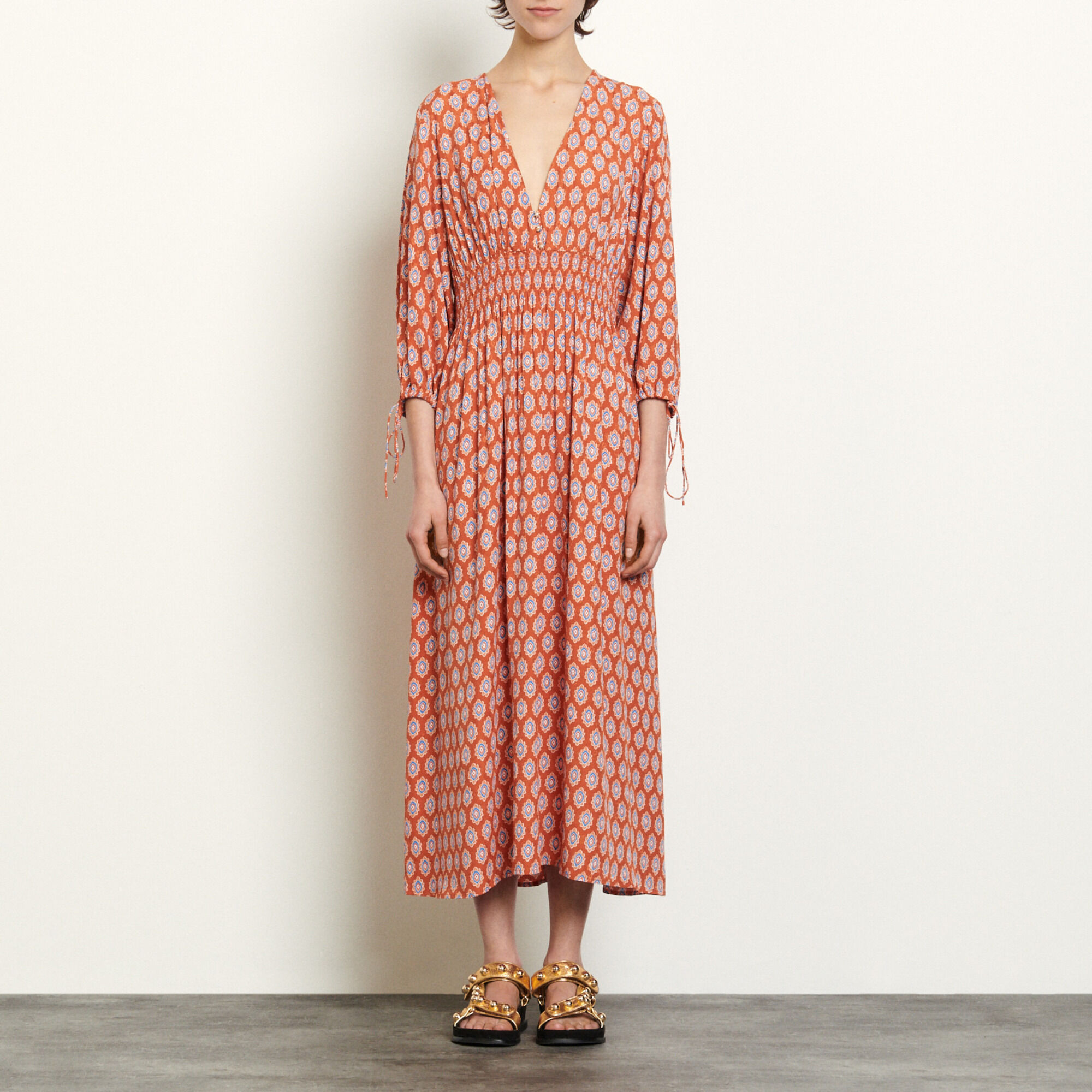 sandro orange dress