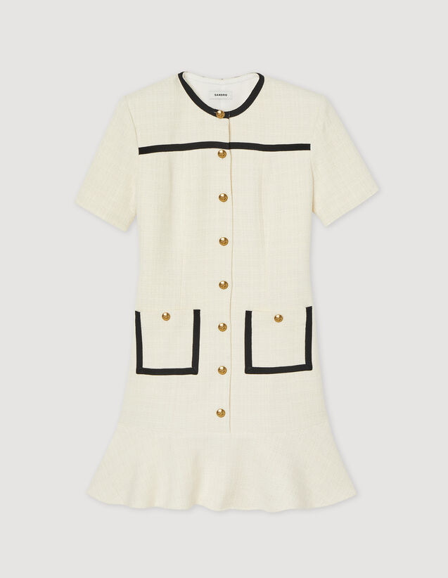 Sandro Cropped tweed button-up dress Login to add to Wish list. 2