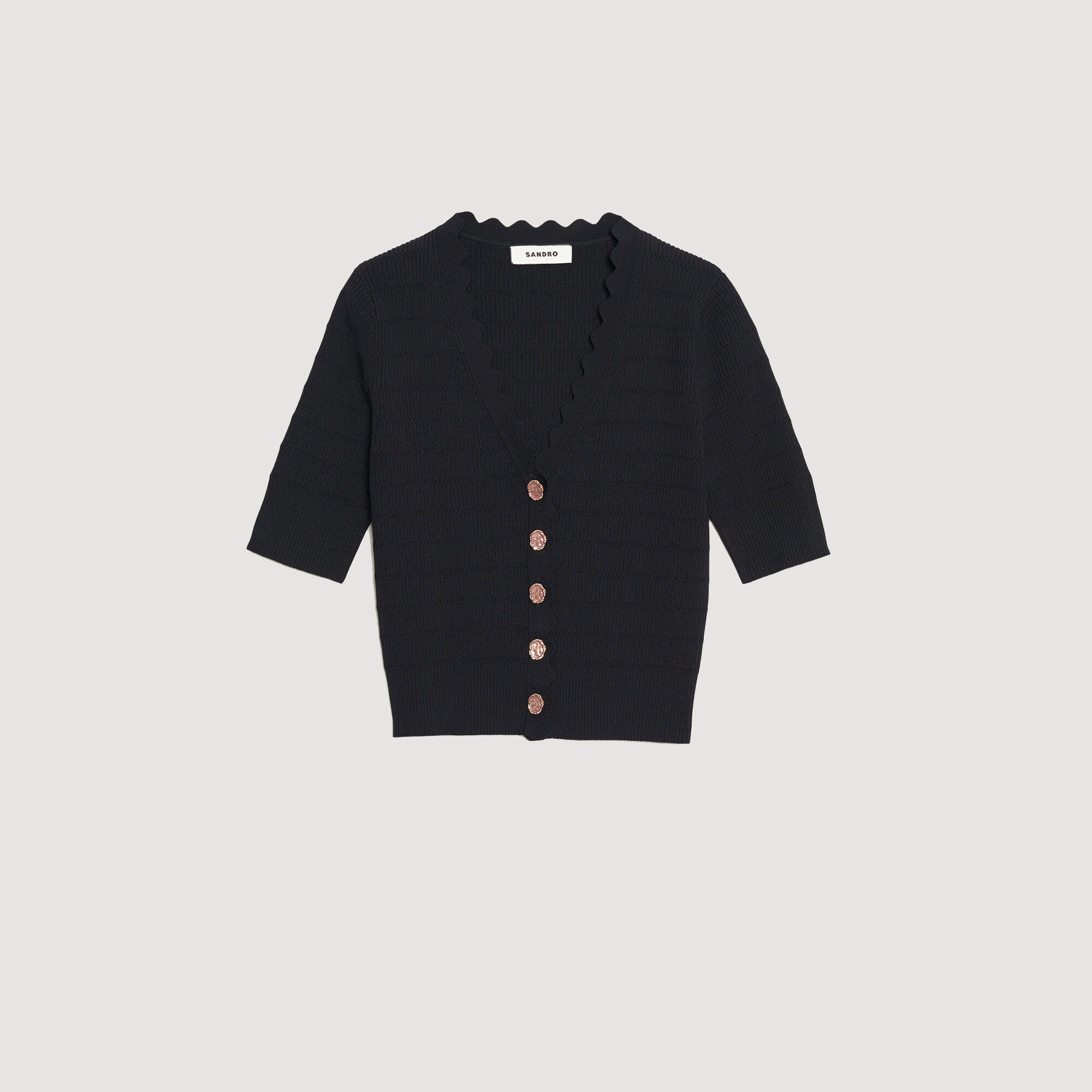 sandro scalloped cardigan