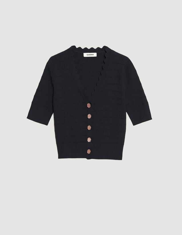Sandro Knitted sweater with fancy buttons. 2