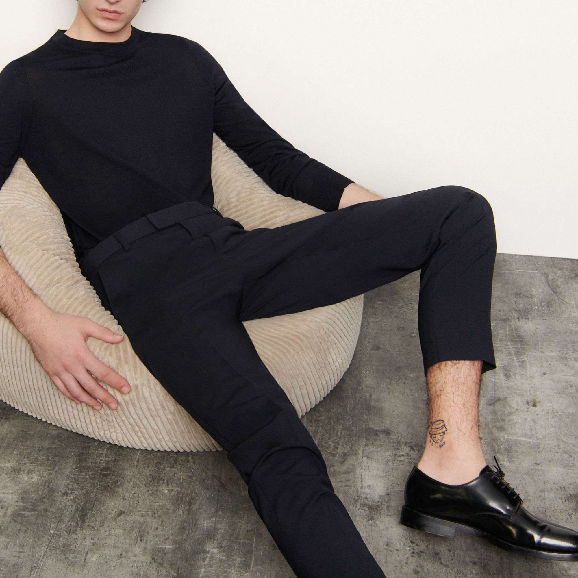 blue merino wool jumper