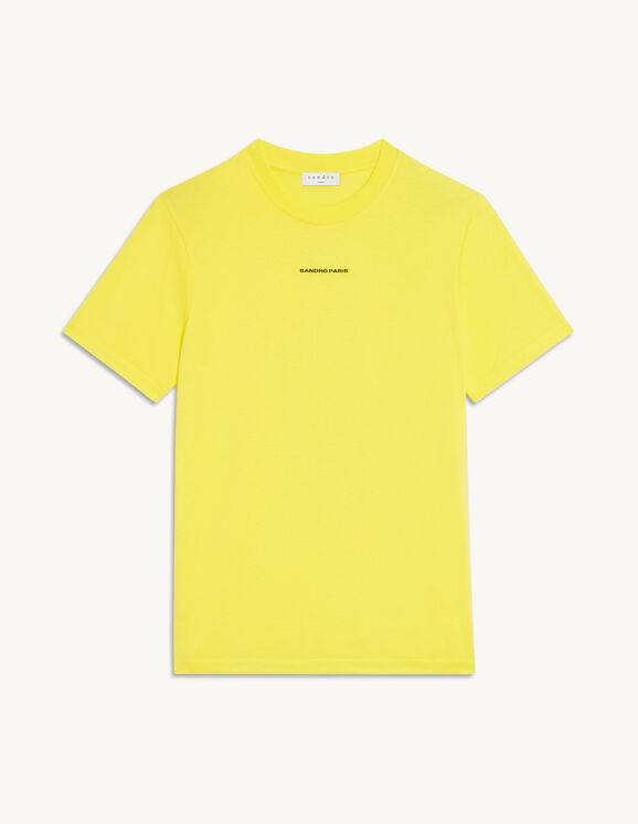 T-shirt with logo embroidery - T-shirts & Polos | Sandro Paris