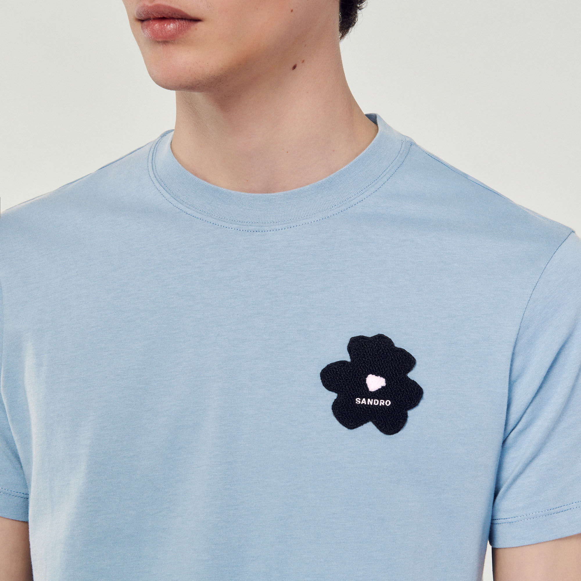 Tee Flower patch T-shirt - T-shirts & Polos | Sandro Paris