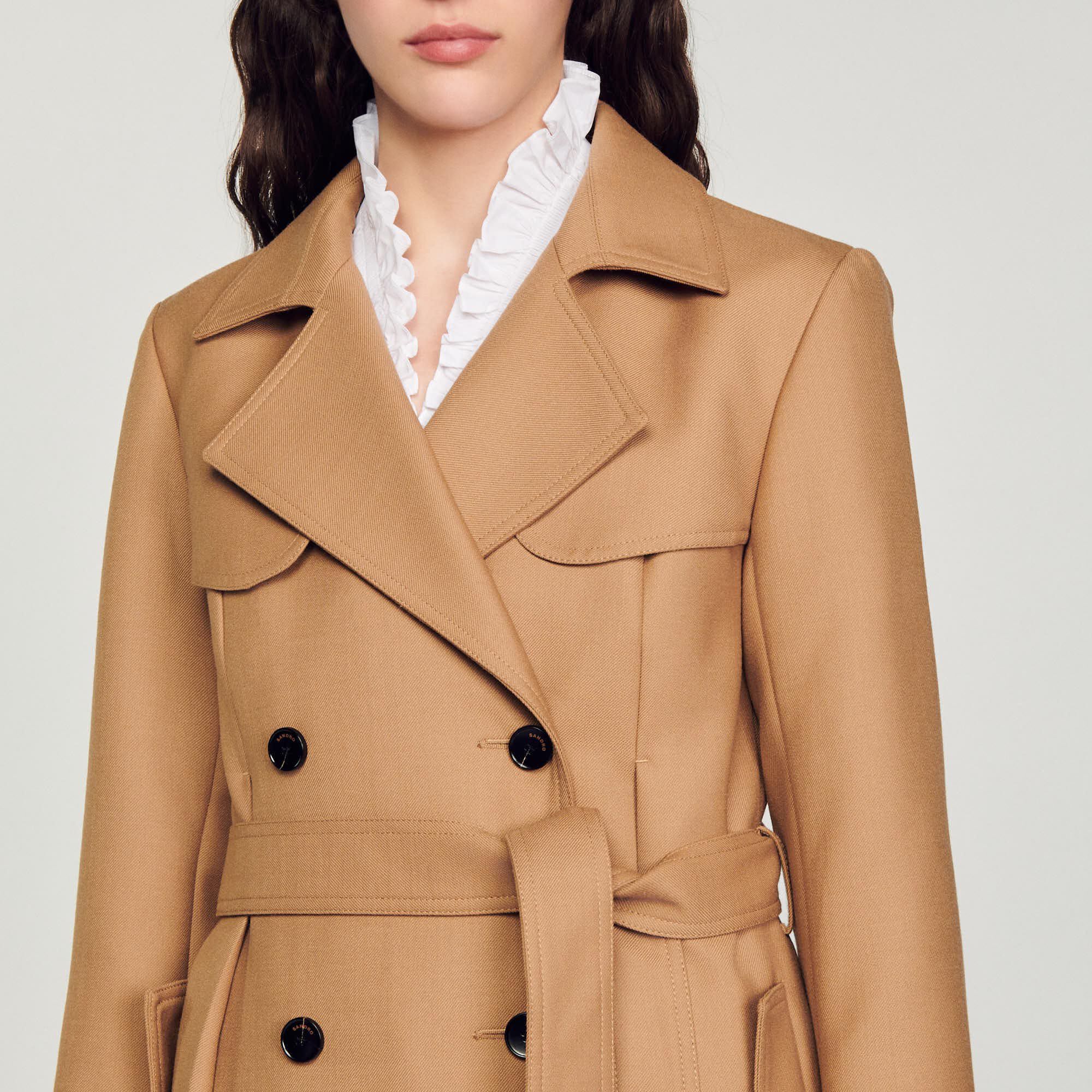 Sandro trench on sale coat womens