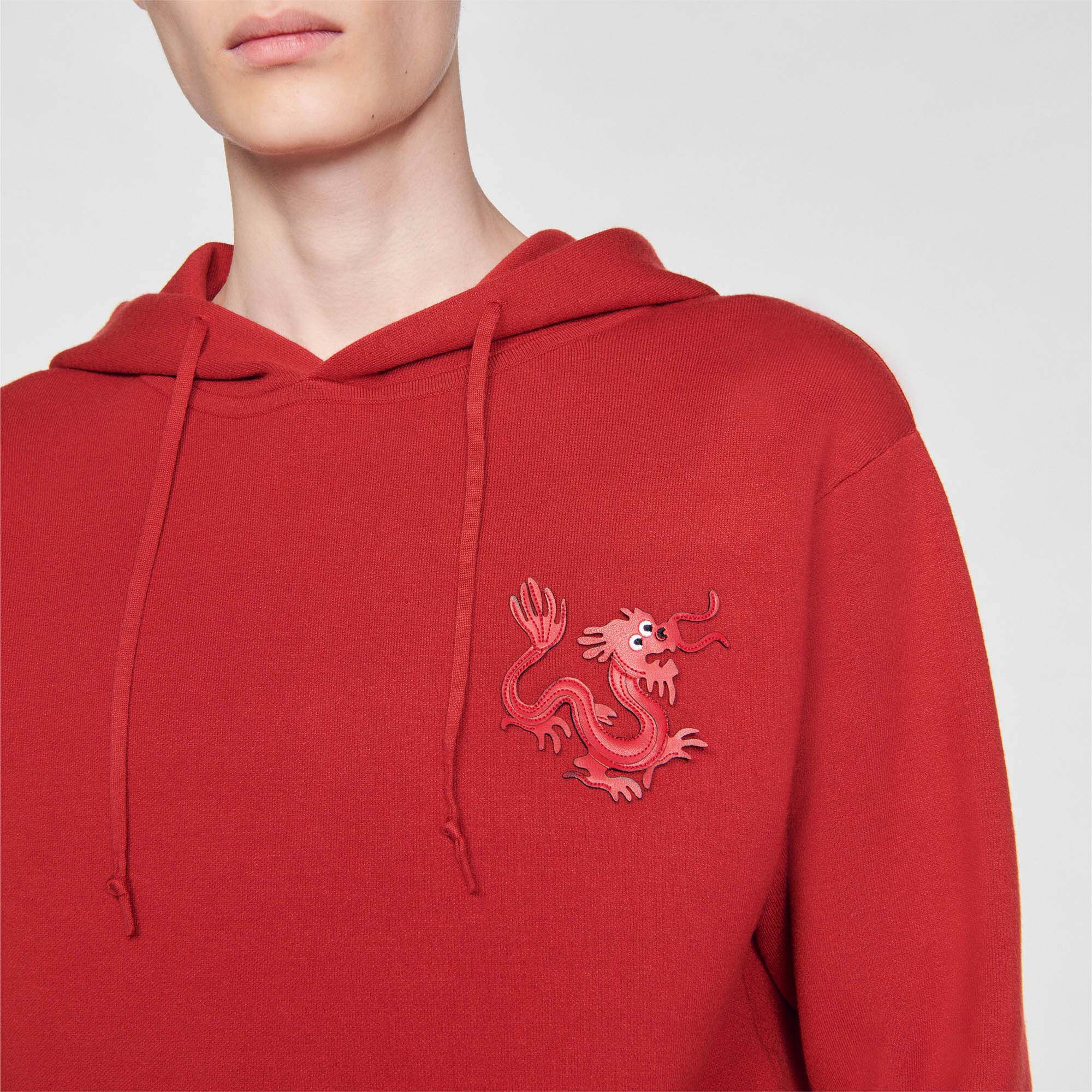 Gucci red dragon hoodie on sale
