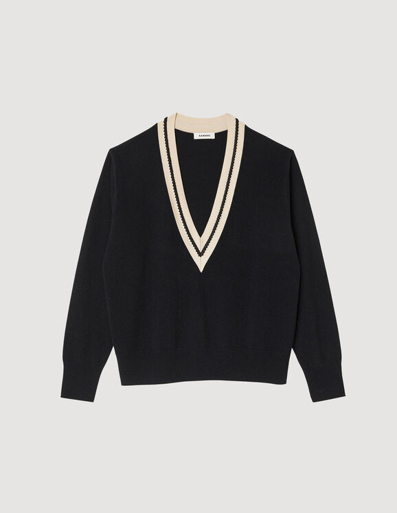 Paris Bridget See V-neck All | - contrasting with Sweater Sandro