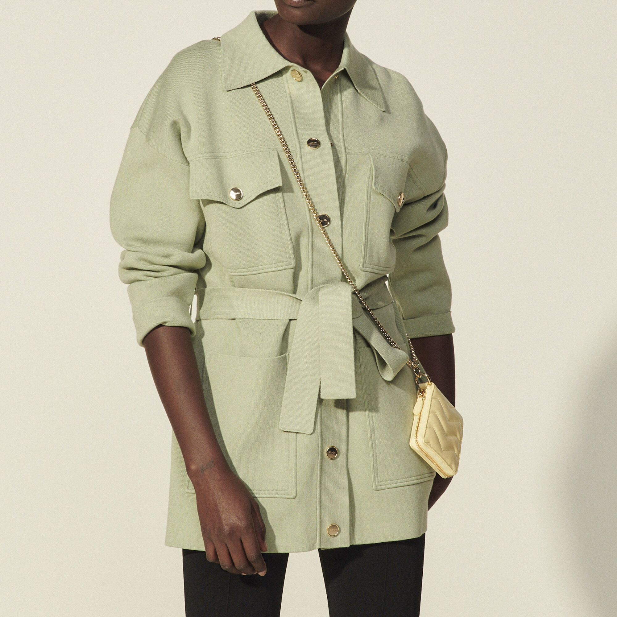 Sandro Belted oversized coatigan Select a size and SFPCA00323