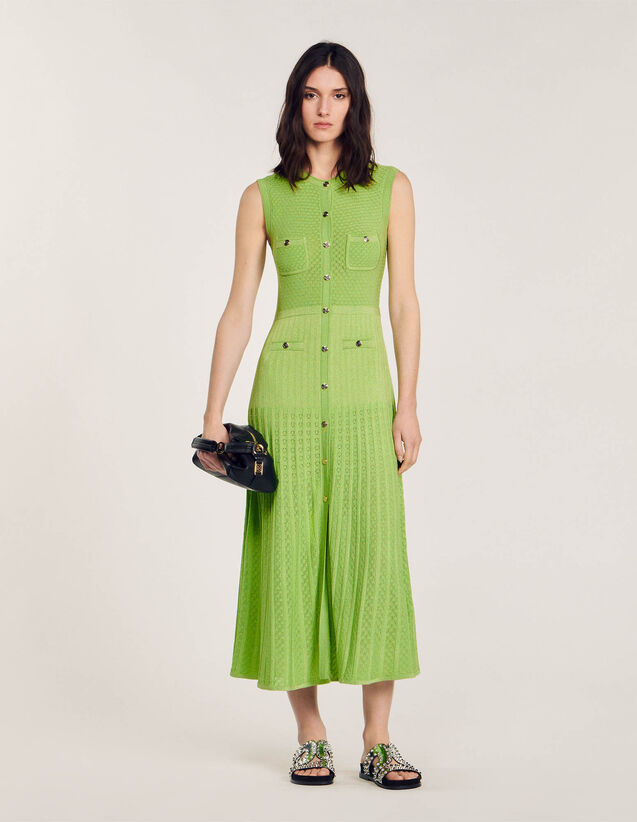 Knit midi dress Olive Green US_Womens