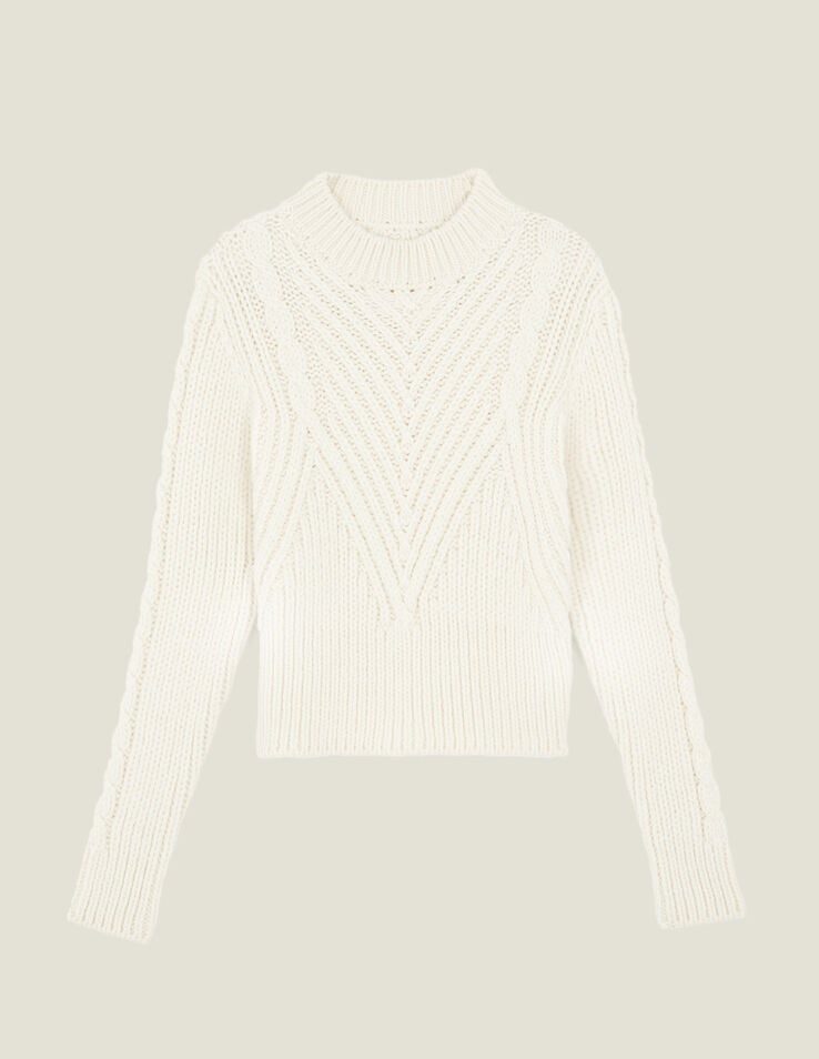 Chunky knit wool sweater : Sweaters & Cardigans color Ecru