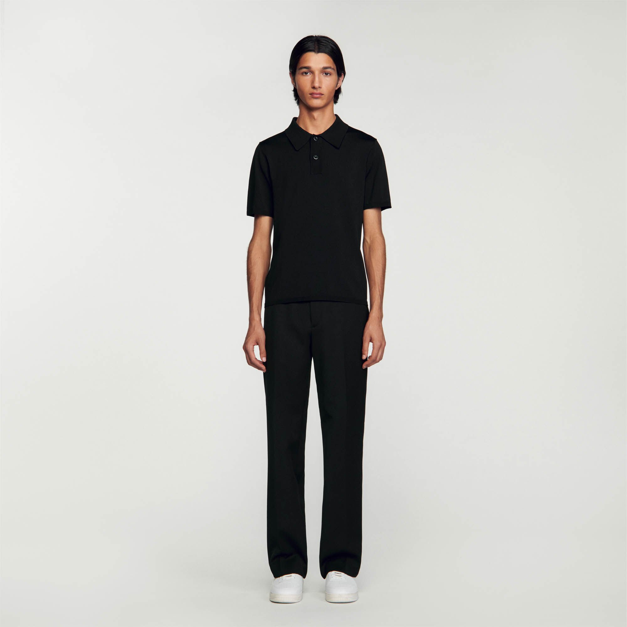 Pablo Short sleeve knitted polo shirt T shirts Polos Sandro