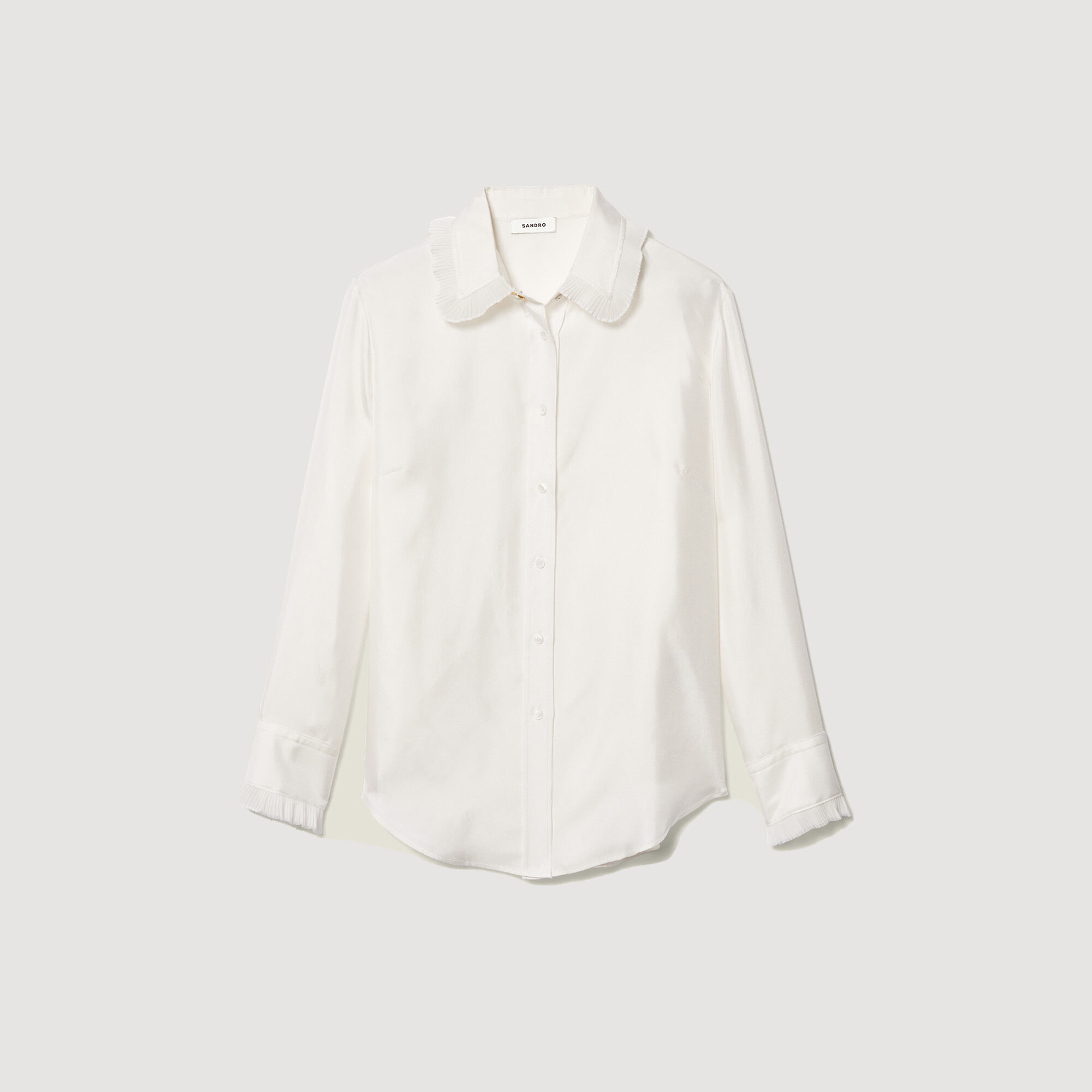 Silk shirt with pleated trim - Tops