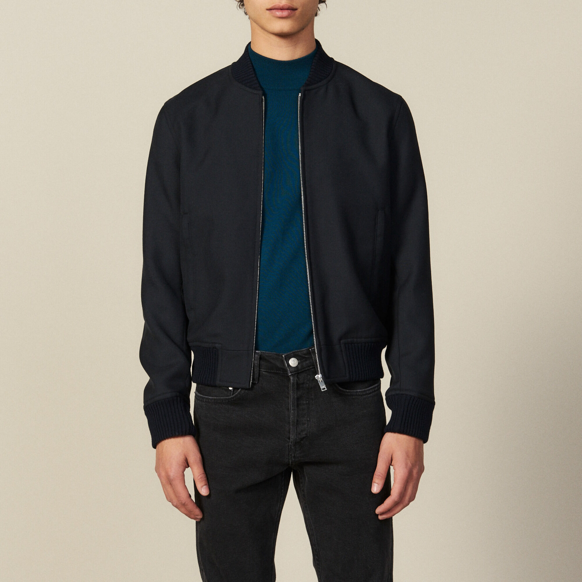 Sandro bomber deals jacket mens