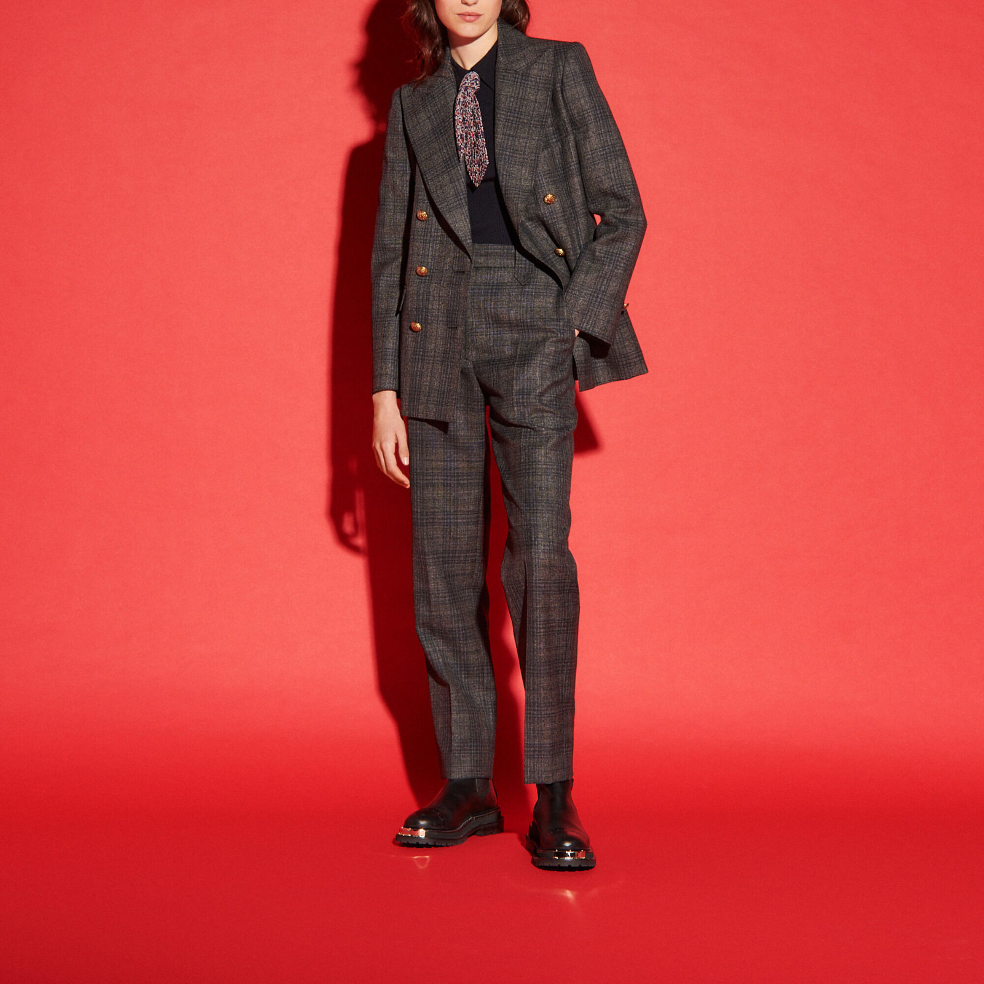 sandro red suit