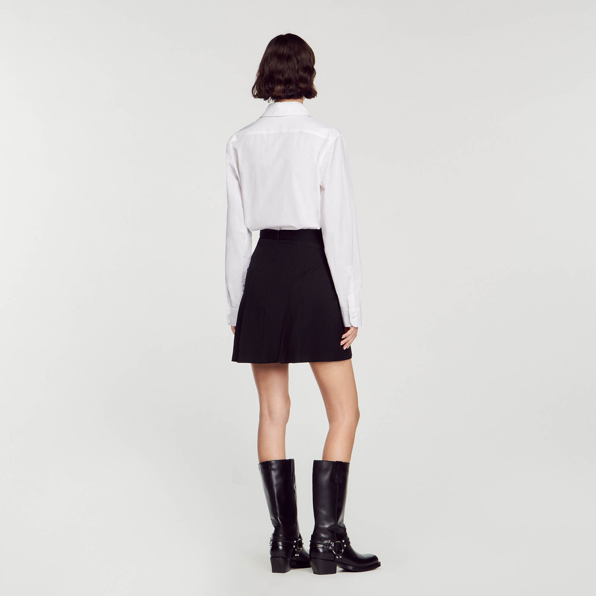 Sandro biker boots shop with gold eyelets