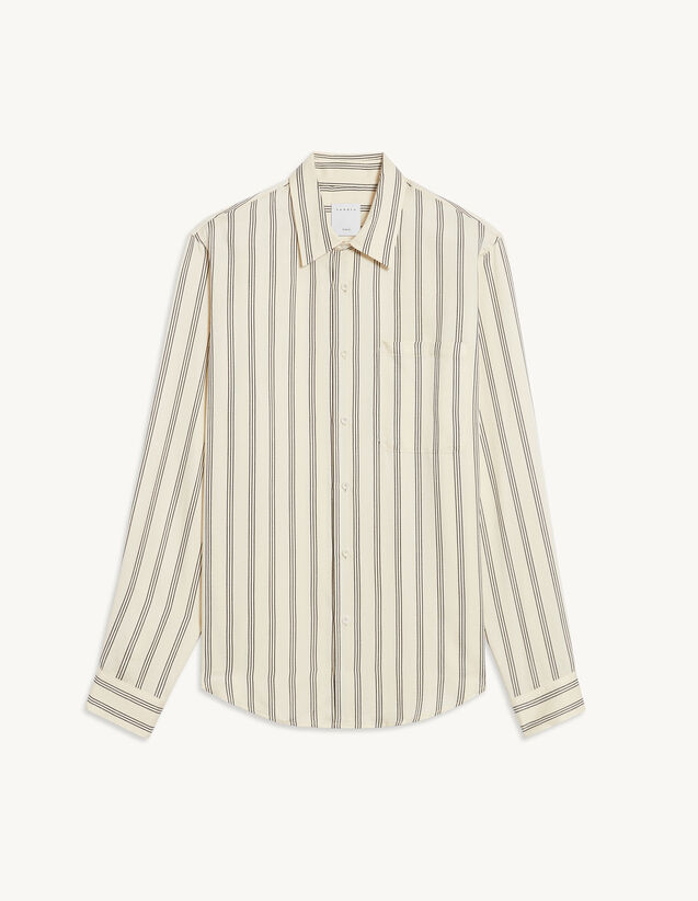 Sandro Flowing shirt with woven stripes. 1