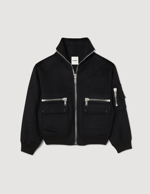 Zippy Zip-up bomber jacket - Coats | Sandro Paris