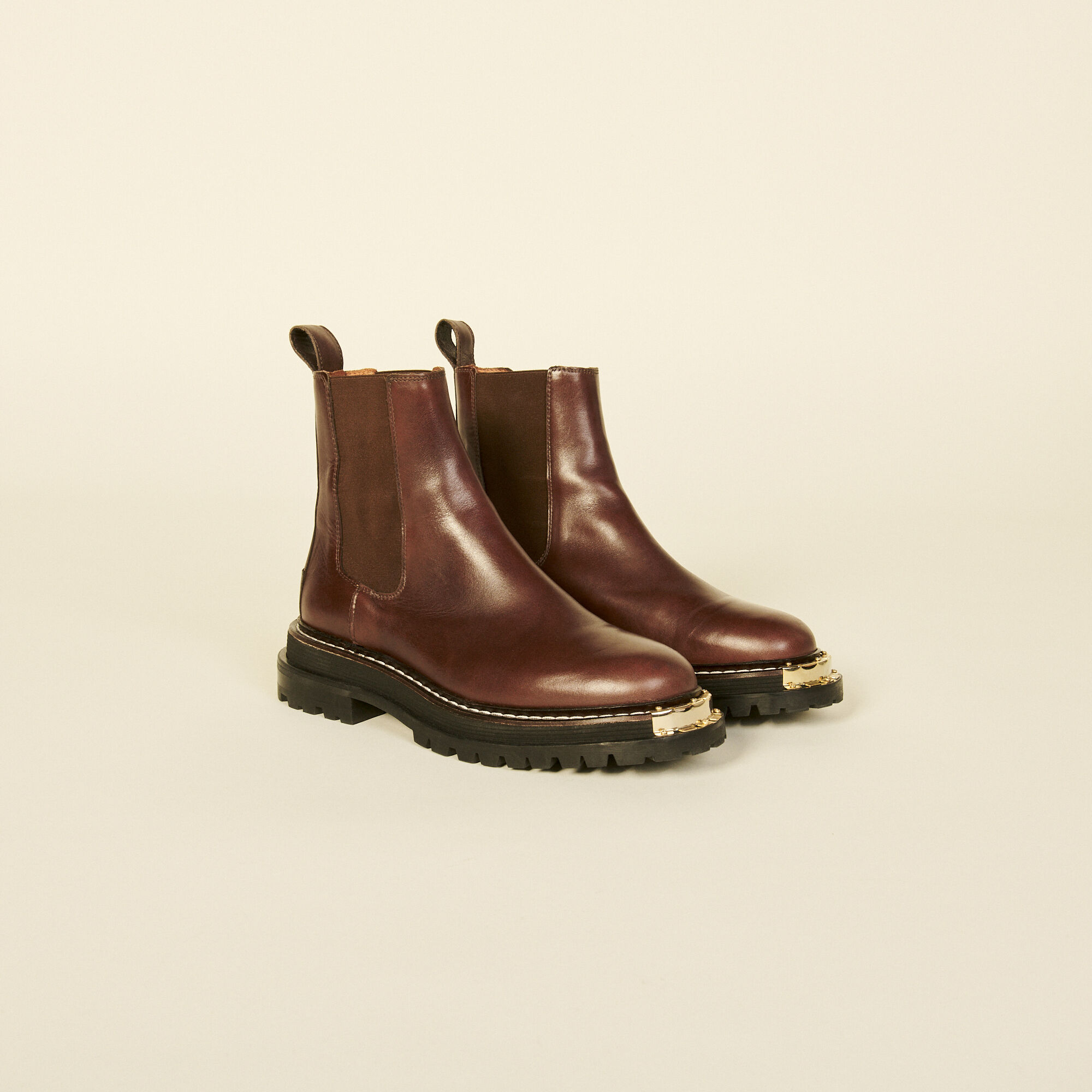 sandro leather ankle boot