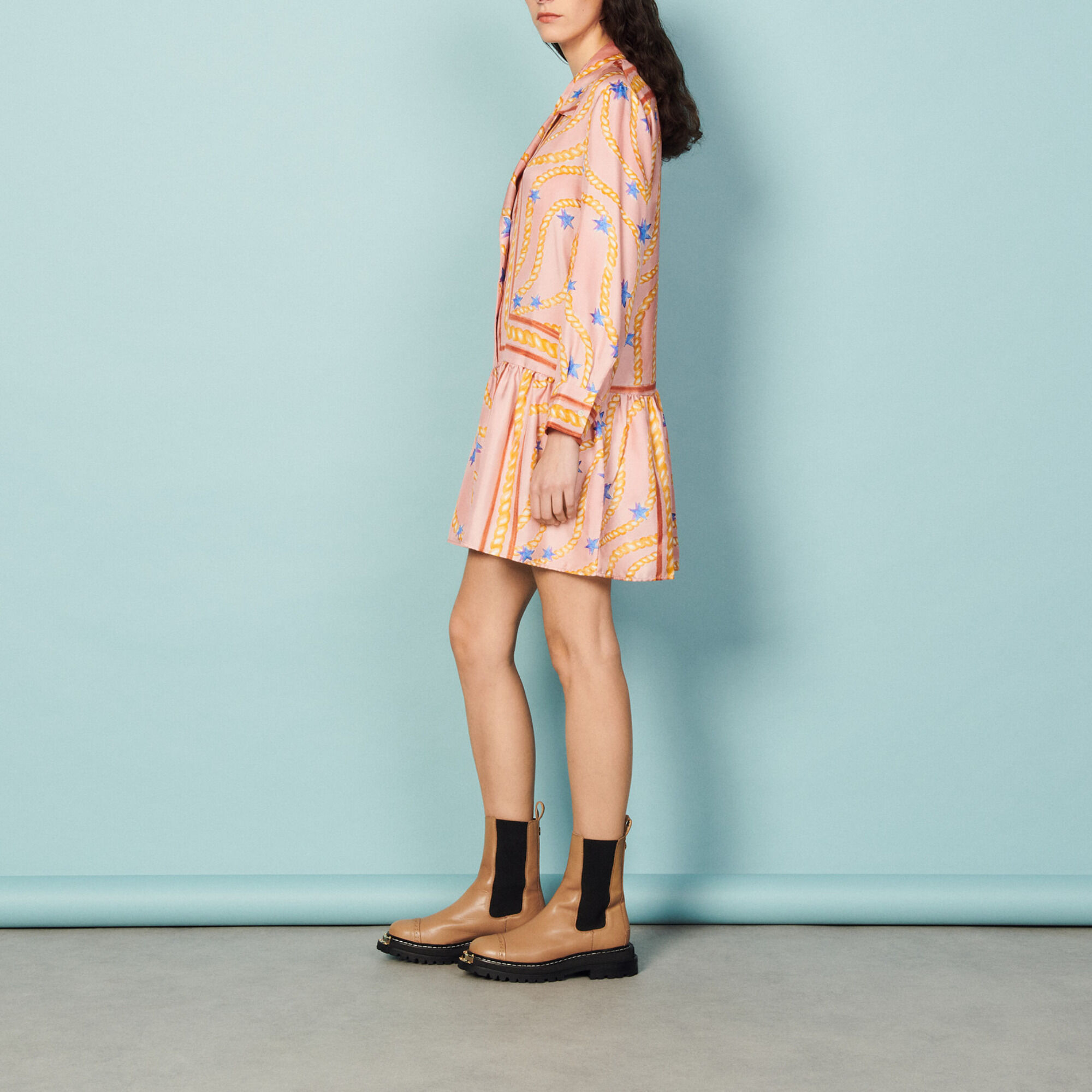 Printed silk dress