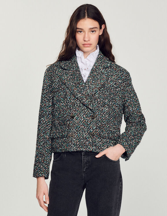 Cropped tweed jacket - Jackets & Blazers | Sandro Paris