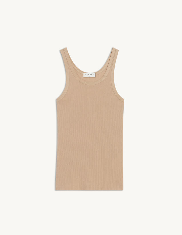 Sandro Ribbed vest top Select a size and. 1